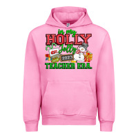Fuchsia Pink In My Holly Jolly Teacher Era Urban Hoodie - CowhideDigitalArt