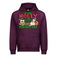Mauve Wine In My Holly Jolly Teacher Era Urban Hoodie - CowhideDigitalArt