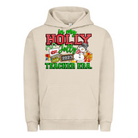Pigment French Oak In My Holly Jolly Teacher Era Urban Hoodie - CowhideDigitalArt