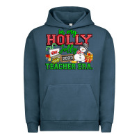 Pigment Midnight Navy In My Holly Jolly Teacher Era Urban Hoodie - CowhideDigitalArt