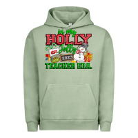 Pigment Oil Green In My Holly Jolly Teacher Era Urban Hoodie - CowhideDigitalArt