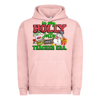 Pigment Salmon In My Holly Jolly Teacher Era Urban Hoodie - CowhideDigitalArt