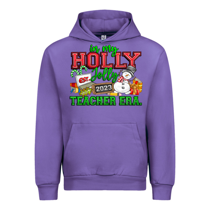 In My Holly Jolly Teacher Era Urban Hoodie by CowhideDigitalArt | Teevron