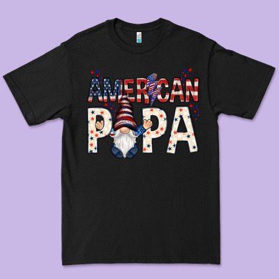 American Papa With Gnome Premium Tee Designed By Nancycooperartshop