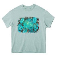 Arona turquoise leopard background Heavy Core Tee - AdoDesignShop