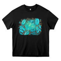 Black turquoise leopard background Heavy Core Tee - AdoDesignShop