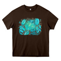 Chocolate Brown turquoise leopard background Heavy Core Tee - AdoDesignShop