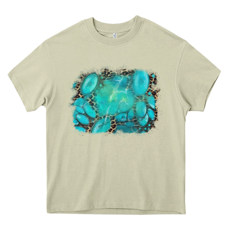 Turquoise Leopard Background Heavy Core Tee by AdoDesignShop | Teevron