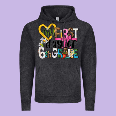 My First Day Of 6th Grade Vintage Hoodie Designed By Nancycooperartshop