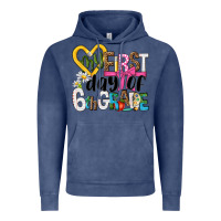 Vintage Denim my first day of 6th grade Vintage Hoodie - NancyCooperArtShop