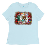 Baby Blue mexico flag christmas Ladies Tee - AdoDesignShop