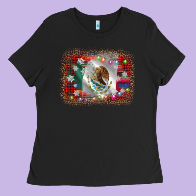 Mexico Flag Christmas Ladies Tee Designed By Adodesignshop