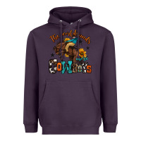 Plum the world needs more cowboys Heavyweight Hoodie - OliviaCreatesArt
