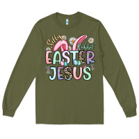 Army Green silly rabbit easter jesus Long Sleeve Tee - Artiststas