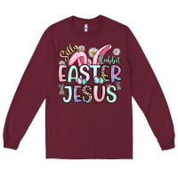 Burgundy silly rabbit easter jesus Long Sleeve Tee - Artiststas