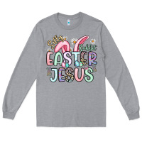 Heather Grey silly rabbit easter jesus Long Sleeve Tee - Artiststas
