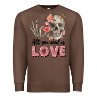 Chestnut Skull all you need is love Premium Sweatshirt - FaDigitalArtStudio