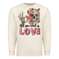 Sandshell Skull all you need is love Premium Sweatshirt - FaDigitalArtStudio