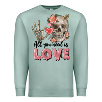 Seafoam Skull all you need is love Premium Sweatshirt - FaDigitalArtStudio