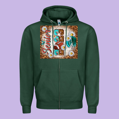 Senior 2023 Football Zipper Hoodie Designed By Tumblerdesignbyshophia