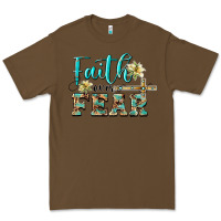 Cacao faith over fear with cross Premium Tee - BarkalooDesign
