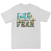 Dove Grey faith over fear with cross Premium Tee - BarkalooDesign