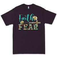 Plum faith over fear with cross Premium Tee - BarkalooDesign