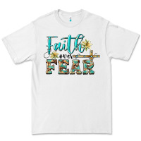 White faith over fear with cross Premium Tee - BarkalooDesign