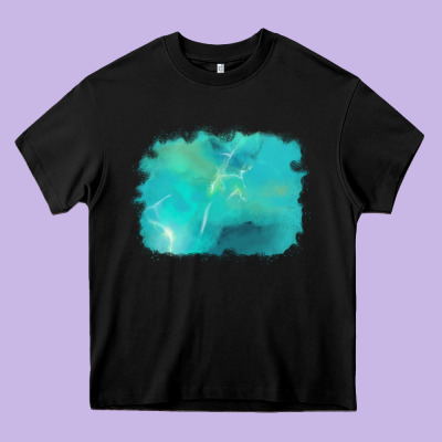 Turquoise Background Heavy Core Tee Designed By Adodesignshop