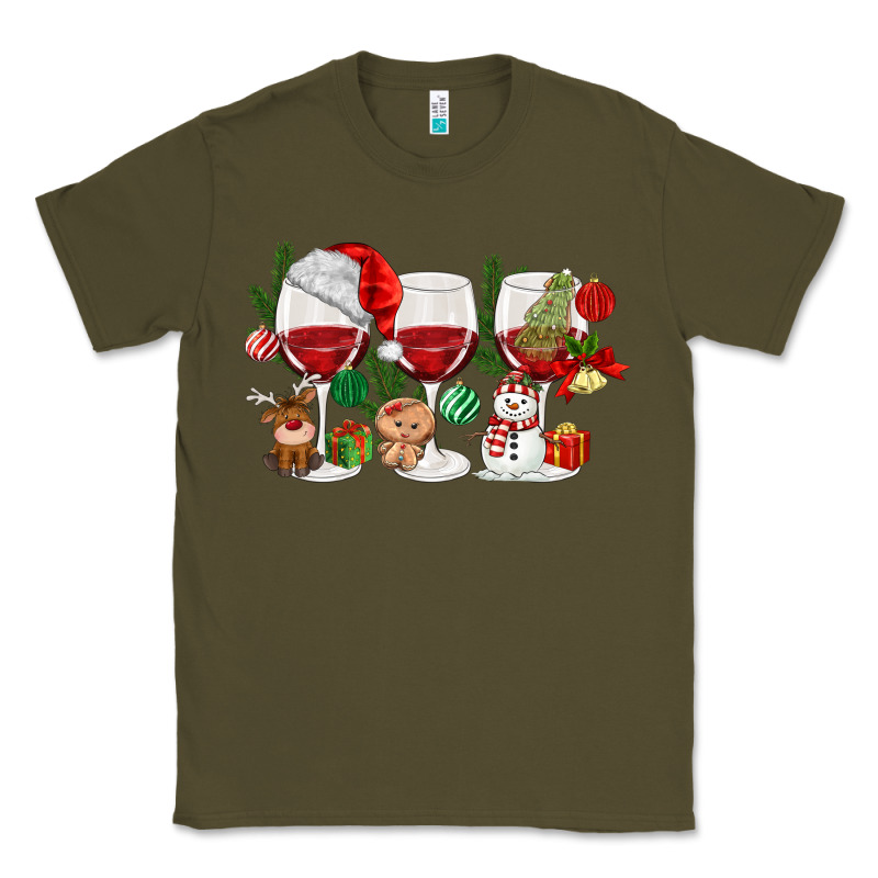 Christmas Wine Glasses Classic Tee by MaliasSmallBusiness | Teevron