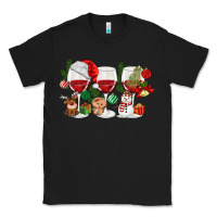 Black Christmas Wine Glasses Classic Tee - MaliasSmallBusiness