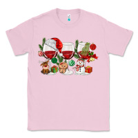 Bubblegum Pink Christmas Wine Glasses Classic Tee - MaliasSmallBusiness