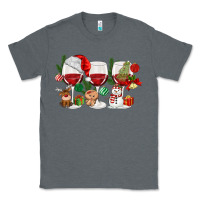 Charcoal Heather Christmas Wine Glasses Classic Tee - MaliasSmallBusiness
