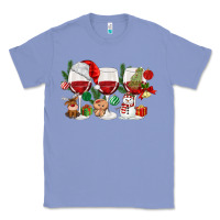 Colony Blue Christmas Wine Glasses Classic Tee - MaliasSmallBusiness