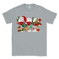 Heather Grey Christmas Wine Glasses Classic Tee - MaliasSmallBusiness