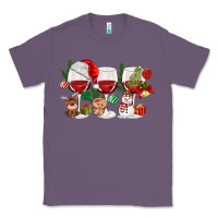 Lavender Christmas Wine Glasses Classic Tee - MaliasSmallBusiness