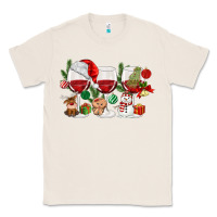 Natural Christmas Wine Glasses Classic Tee - MaliasSmallBusiness