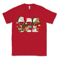Red Christmas Wine Glasses Classic Tee - MaliasSmallBusiness