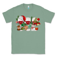 Sage Christmas Wine Glasses Classic Tee - MaliasSmallBusiness