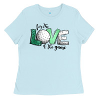 Baby Blue for the love of the game golf Ladies Tee - Jasminsmagicworld