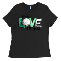 Black for the love of the game golf Ladies Tee - Jasminsmagicworld