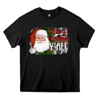 Black santa merry christmas y'all Heavy Core Tee - AdoDesignShop