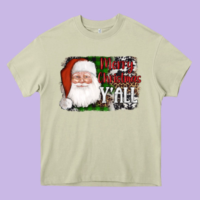 Santa Merry Christmas Y'all Heavy Core Tee Designed By Adodesignshop