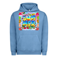 Pigment Pebble Blue Sweet Summer Time Urban Hoodie - CowhideDigitalArt