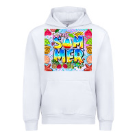 White Sweet Summer Time Urban Hoodie - CowhideDigitalArt