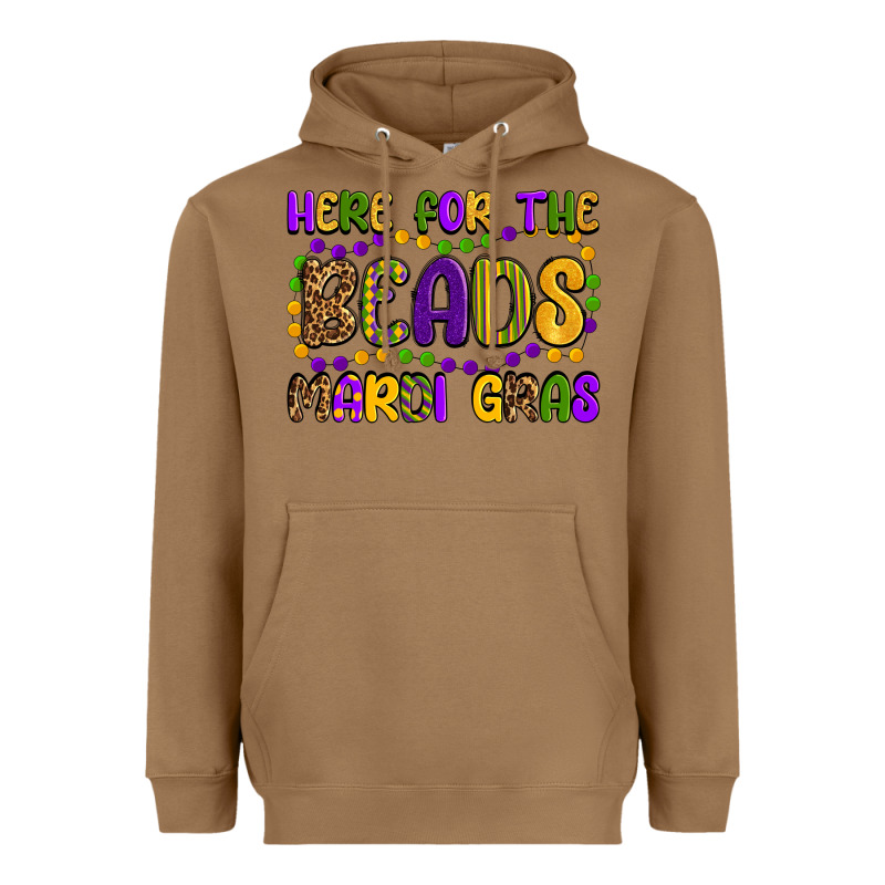 Here For The Beads Mardi Gras Heavyweight Hoodie by OliviaCreatesArt | Teevron