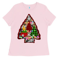 Bubblegum Pink arrowhead christmas trees Ladies Tee - AdoDesignShop
