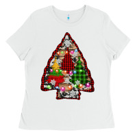 White arrowhead christmas trees Ladies Tee - AdoDesignShop