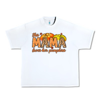 White this mama loves her pumpkins Urban Heavy Tee - MaliasSmallBusiness