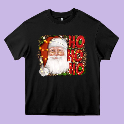 Christmas Ho Ho Ho Santa Clause Heavy Core Tee Designed By Adodesignshop